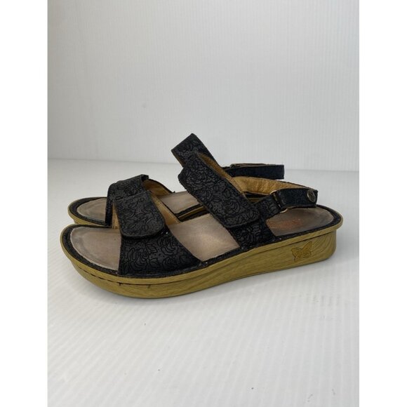 Alegria Verona Finely Black Strappy Slingback Sandals Leather EU 35 US 5 / 5.5 - Picture 2 of 9